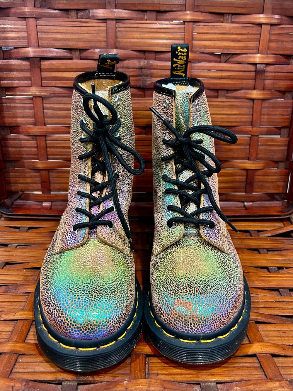 RARE Dr. Martens 1460 Rainbow Ray Suede Leather Boots Size UK 5